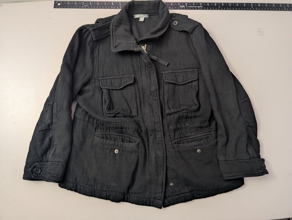 James Perse Los Angeles Black Military Utility Jacket Womens Size 2 Medium Field
